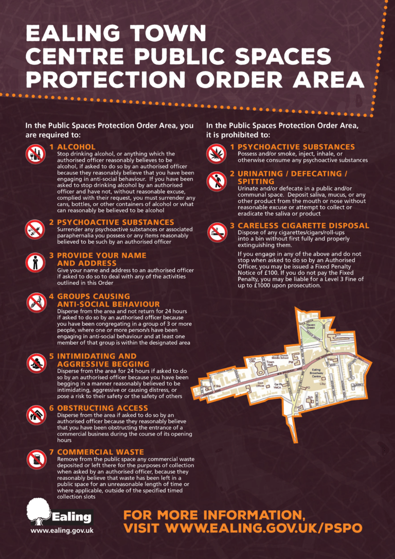 Ealing Town Centre Public Spaces Protection Order Area