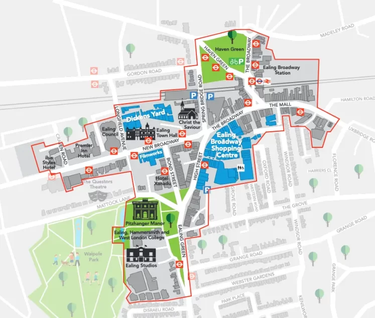 Map of the Make It Ealing BID area